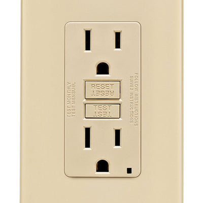Leviton SmartlockPro 15 amps 125 V Duplex Ivory GFCI Outlet 5-15R