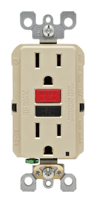 Leviton SmartlockPro 15 amps 125 V Duplex Ivory GFCI Outlet 5-15R