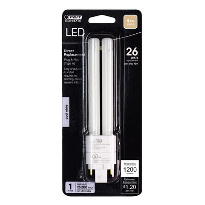 Feit Linear PL G24Q-3 4-Pin LED Bulb Cool White 26 Watt Equivalence