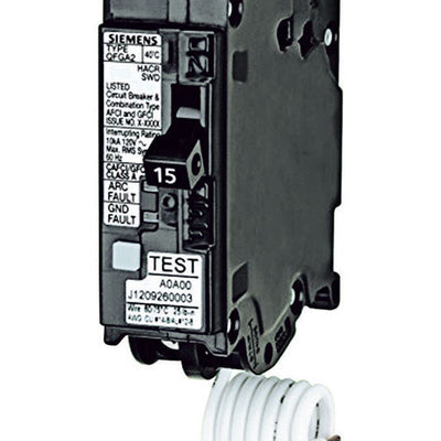 Siemens 15 amps Dual Function Single Pole Circuit Breaker