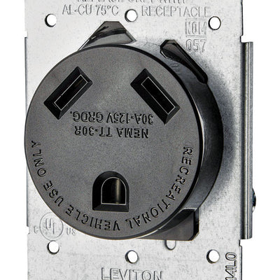 Leviton 30 amps 125 V Black Outlet TT-30R