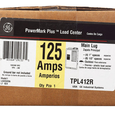 GE PowerMark Plus 125 amps 240 V 4 space 8 circuits Surface Mount Circuit Breaker Panel