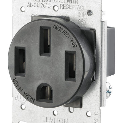 Leviton 50 amps 125/250 V Duplex Black Outlet 14-50R