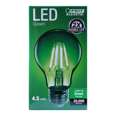 Feit A19 E26 (Medium) Filament LED Bulb Green 30 Watt Equivalence