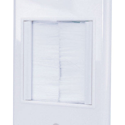 Monster Just Hook It Up White 1 gang Plastic Home Theater Brush Wall Plate