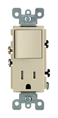 Leviton Decora 15 amps 125 V Ivory Combination Switch/Outlet 5-15R