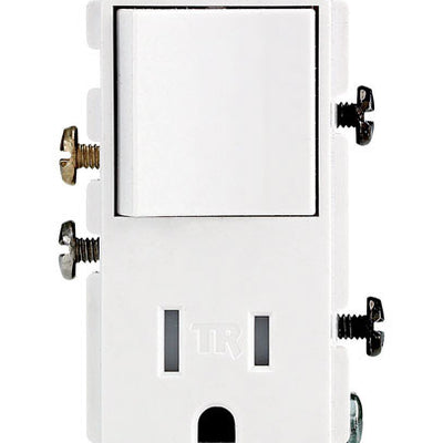 Leviton Decora 15 amps 125 V White Combination Switch/Outlet 5-15R