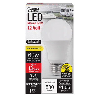 Feit A19 E26 (Medium) LED Bulb Bright White 60 Watt Equivalence