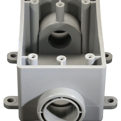 Cantex New and Old Work 21 cu in Rectangle PVC 1 gang Outlet Box Gray