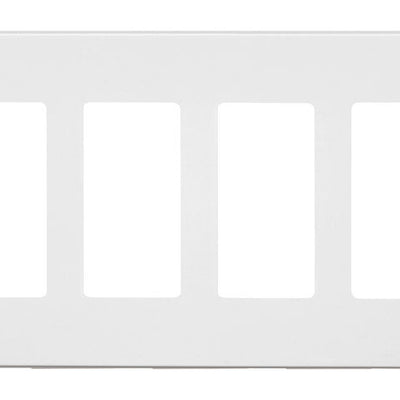 Leviton White 4 gang Polycarbonate Decorator Screwless Wall Plate