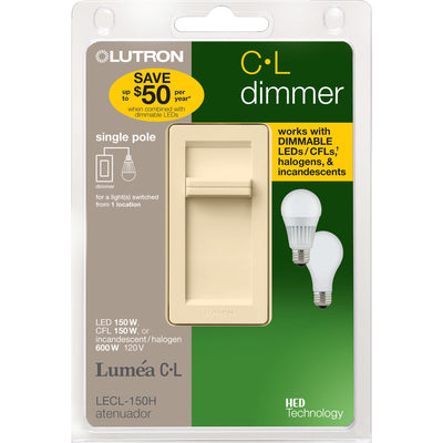 Lutron Lumea Light Almond 150 W Slide Dimmer Switch