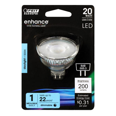 Feit Enhance MR16 GU5.3 LED Bulb Daylight 20 Watt Equivalence