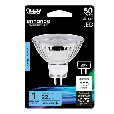 Feit Enhance MR16 GU5.3 LED Bulb Daylight 50 Watt Equivalence
