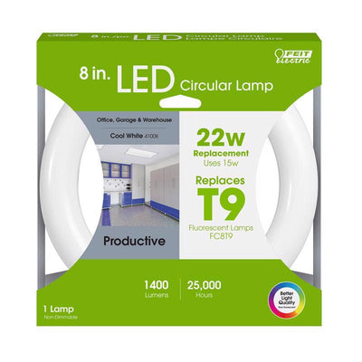 Feit Plug & Play T9 Cool White 8 in. G10Q Circular LED Bulb 22 Watt Equivalence