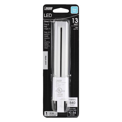 Feit Linear PL GX23-2 LED Bulb Cool White 13 Watt Equivalence