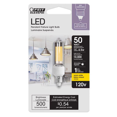 Feit T4 E11 LED Bulb Warm White 50 Watt Equivalence