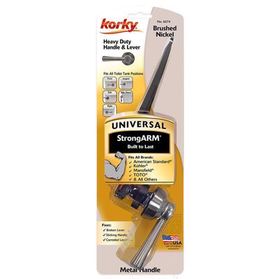 Korky StrongArm Flush Handle Brushed Nickel Metal For Universal