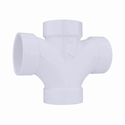 Charlotte Pipe Schedule 40 2 in. Hub X 2 in. D Hub PVC Double Sanitary Tee