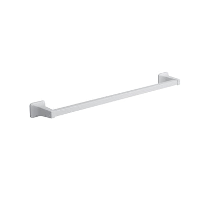 Oakbrook Collection Satin White Towel Bar 24 in. L Die Cast Zinc