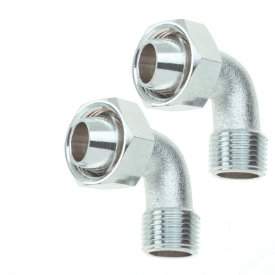 William Harvey Bent Bathcock Coupling For Universal 1/2 in. Silver Brass 2 pc