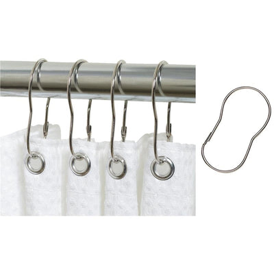 Zenith Zenna Home Chrome Silver Metal Shower Curtain Rings 12 pk
