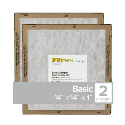 Filtrete 14 in. W X 14 in. H X 1 in. Synthetic 2 MERV Flat Panel Filter 2 pk