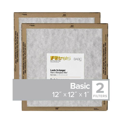 Filtrete 12 in. W X 12 in. H X 1 in. Synthetic 2 MERV Flat Panel Filter 2 pk