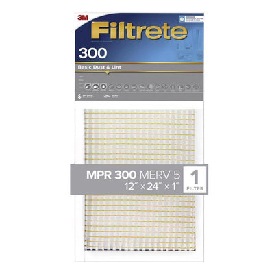 Filtrete 12 in. W X 24 in. H X 1 in. 300 MPR Pleated Air Filter