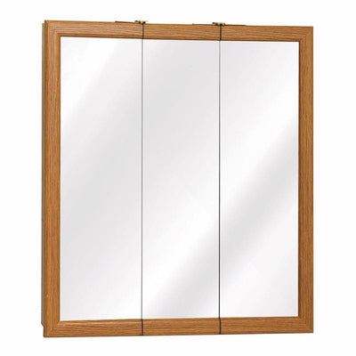 Zenna Home 26 in. H X 24 in. W X 4.5 in. D Rectangle Tri-View Medicine Cabinet