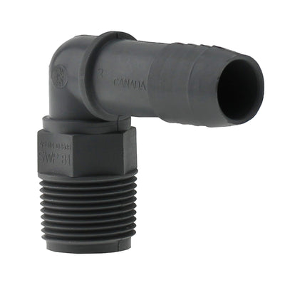 Boshart Industries 3/4 in. Insert in. X 3/4 in. D MPT Polypropylene 90 Degree Elbow