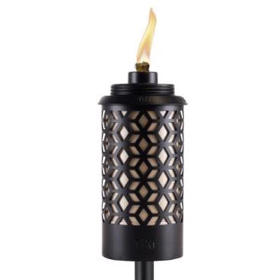TIKI Black Steel 65 in. Outdoor Torch