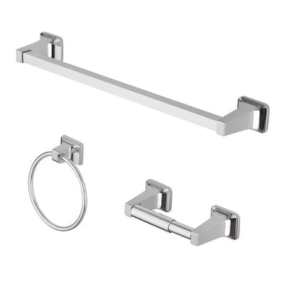 OakBrook Collection Chrome Silver Zinc Towel Bar Set
