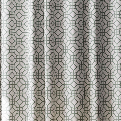 Zenna Home 72 in. H X 70 in. W Green Geometric Shower Curtain Fabric