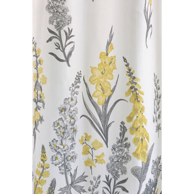 Zenna Home 72 in. H X 70 in. W yellow Flowers Shower Curtain Fabric