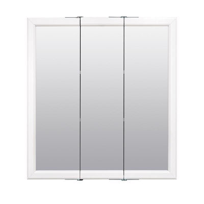 Zenna Home 26 in. H X 24 in. W X 4.5 in. D Rectangle Tri-View Medicine Cabinet
