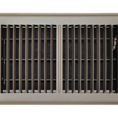 Tru Aire 6 in. H X 10 in. W 2-Way Powder Coat Brown Steel Floor Register