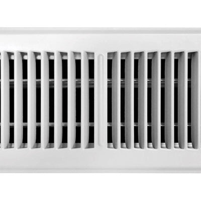 Tru Aire 4 in. H X 10 in. W 2-Way Powder Coat White Steel Floor Register