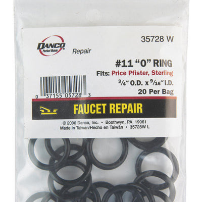 Danco 3/4 in. D X 9/16 in. D Rubber O-Ring 20 pk