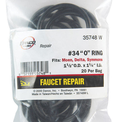Danco 1-1/2 in. D X 1-1/4 in. D Rubber O-Ring 20 pk