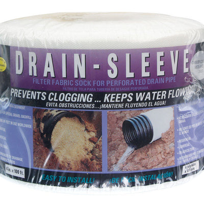 Carriff Corp Drain Sleeve 4 in. D X 100 ft. L Polyester Slotted Filter Fabric Sock
