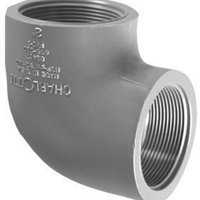 Charlotte Pipe Schedule 80 1-1/4 in. FPT X 1-1/4 in. D FPT PVC 90 Degree Elbow