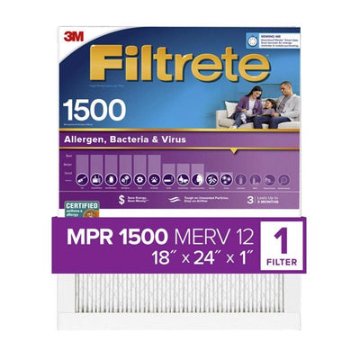 Filtrete 18 in. W X 24 in. H X 1 in. 1500 MPR Pleated Air Filter