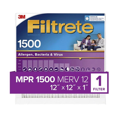 Filtrete 12 in. W X 12 in. H X 1 in. 1500 MPR Pleated Ultra Allergen Filter