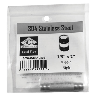 Smith-Cooper 1/8 in. MPT Stainless Steel 2 in. L Nipple