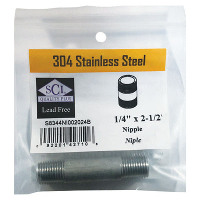 Smith-Cooper 1/4 in. MPT Stainless Steel 2-1/2 in. L Nipple