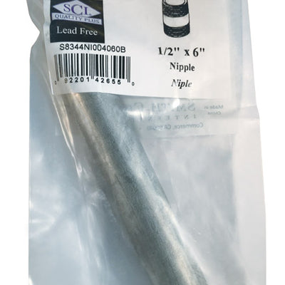 Smith-Cooper 1/2 in. MPT Stainless Steel 6 in. L Nipple