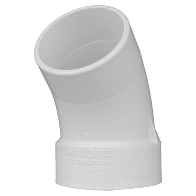 Charlotte Pipe Schedule 30 3 in. 3 in. D PVC 45 Degree Street Elbow