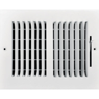 Tru Aire 6 in. H X 8 in. W 2-Way Powder Coat White Steel Wall/Ceiling Register