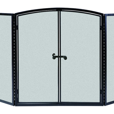 Panacea Black/Gray Matte Metal Fireplace Screen