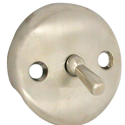 Danco 3-1/4 in. Brushed Nickel Round Metal Overflow Plate